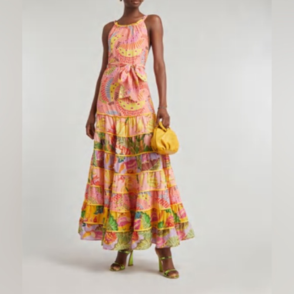 Farm Rio Mixed Prints Maxi Dress New with Tags